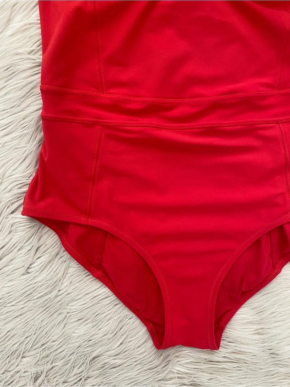 Tory Burch Lipsi Solid One Piece Swimsuit Poppy Red Bustier Underwire Tropical S